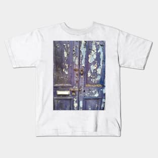 Old Weathered Door. Campbeltown, Scotland. Kids T-Shirt